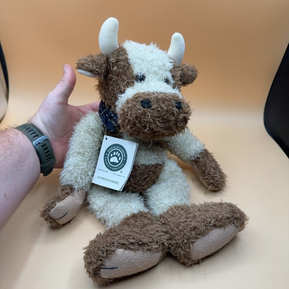 Boyds Bears & Friends Elford Bullsworth Cow Plush Stuffed Animal Style 55330-05